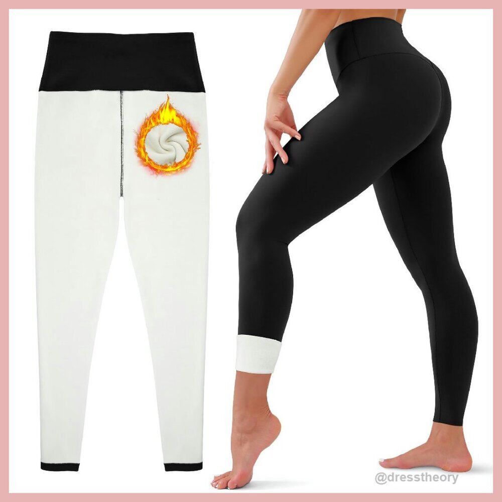 Thick Fleece Lined Leggings High Waisted Tummy Control Thermal Winter Yoga Pants